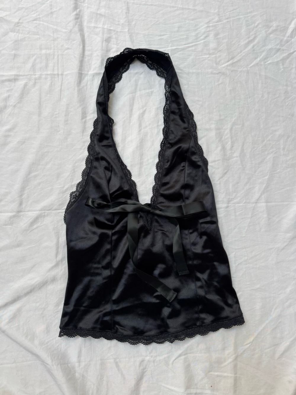 Kimchi Blue Black Lace Trim Halter Cami